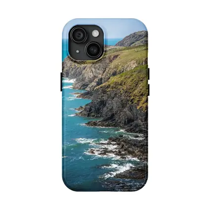 Rocky Coastal Cliffs Above Turquoise Ocean Waves