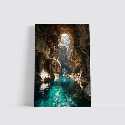 Ancient Cave Temple With Turquoise Water
