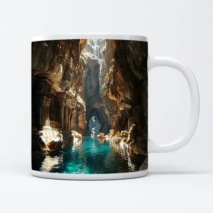 Ancient Cave Temple With Turquoise Water