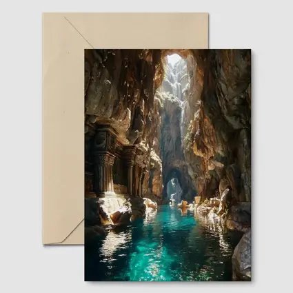 Ancient Cave Temple With Turquoise Water