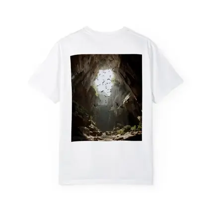 Cave Opening With Bats Flying Above