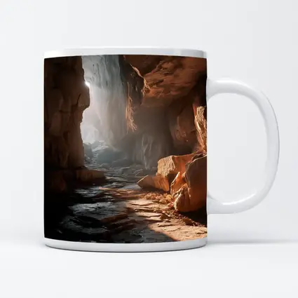 Ancient Cave Interior Warm Light Rays