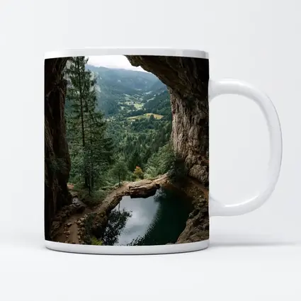 Cave Opening Mountain Valley Forest View