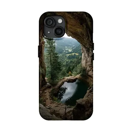 Cave Opening Mountain Valley Forest View