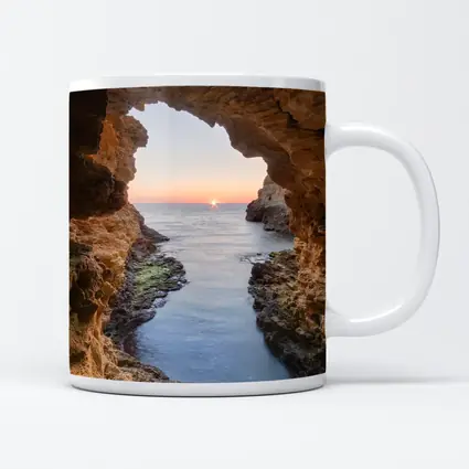 Sea Cave Arch Ocean Sunset Rocky Coast