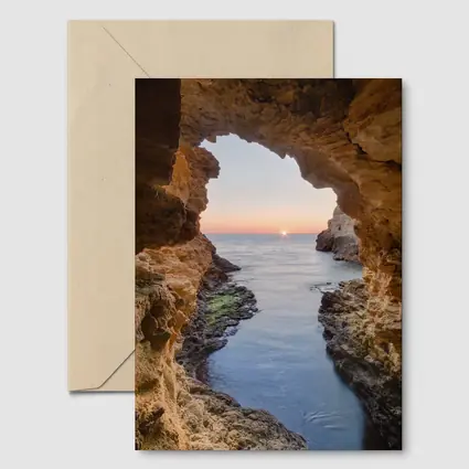 Sea Cave Arch Ocean Sunset Rocky Coast