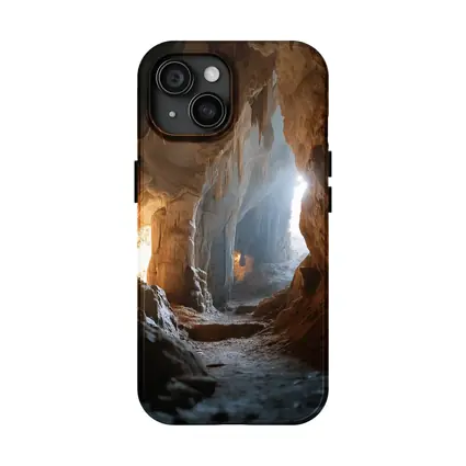 Ancient Cave Interior With Glowing Light