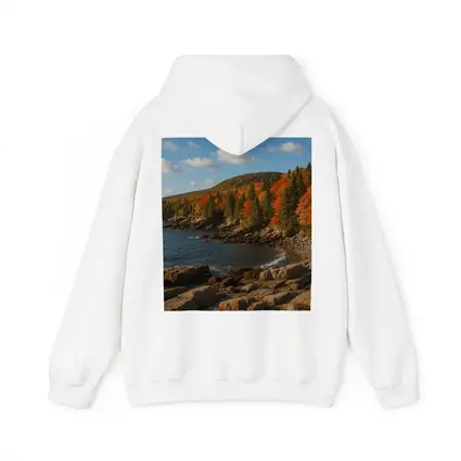 Acadia Rocky Coastline Autumn Forest Landscape
