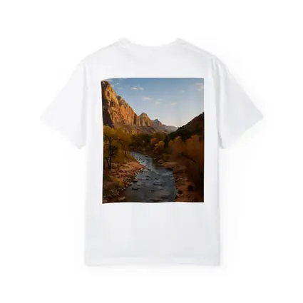 Zion Canyon River Autumn Red Cliffs