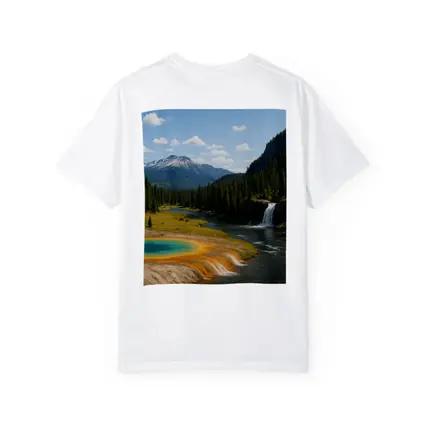 Yellowstone Hot Spring Forest Mountain Waterfall