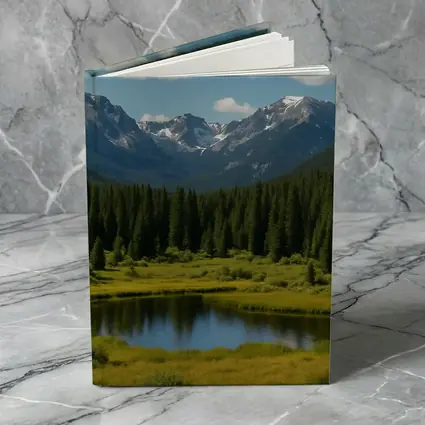 Alpine Mountain Lake Forest Green Landscape
