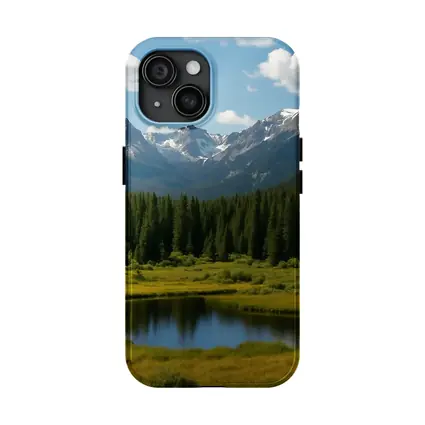 Alpine Mountain Lake Forest Green Landscape