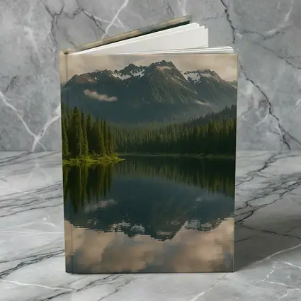 Mountain Lake Reflection Pine Forest Landscape