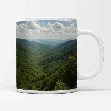 Green Mountain Forest Valley Summer Landscape