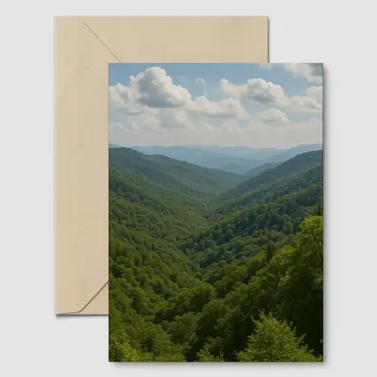 Green Mountain Forest Valley Summer Landscape