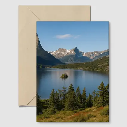 Mountain Lake Island Glacier National Park