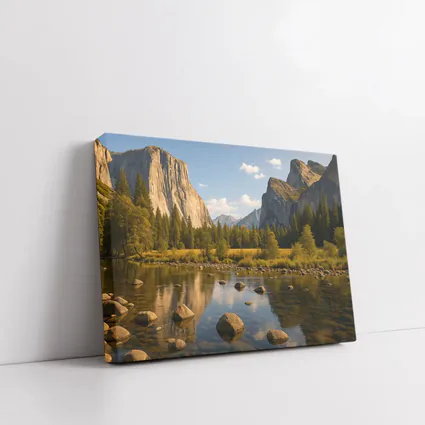 Yosemite Valley River Granite Cliffs Landscape
