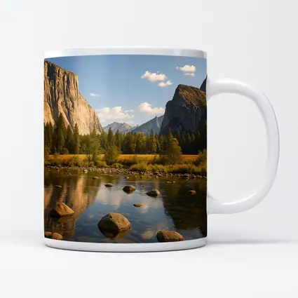 Yosemite Valley River Granite Cliffs Landscape