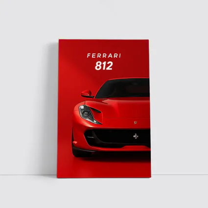 Ferrari 812 Superfast Red Background Art