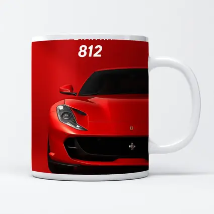 Ferrari 812 Superfast Red Background Art