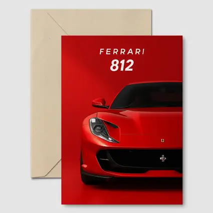 Ferrari 812 Superfast Red Background Art