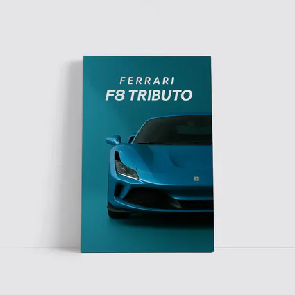 Ferrari F8 Tributo Blue Studio Front View