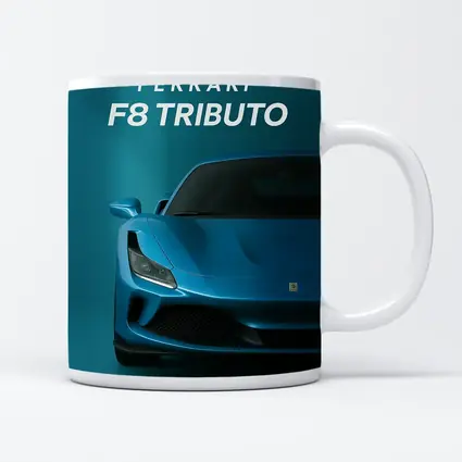Ferrari F8 Tributo Blue Studio Front View