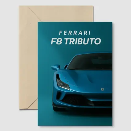 Ferrari F8 Tributo Blue Studio Front View