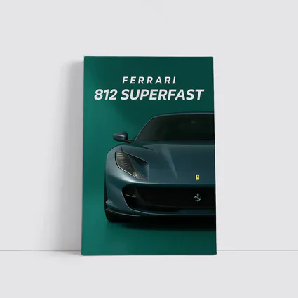 Ferrari 812 Superfast Green Background Art