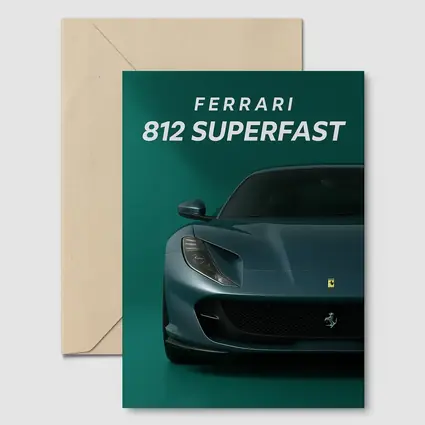 Ferrari 812 Superfast Green Background Art