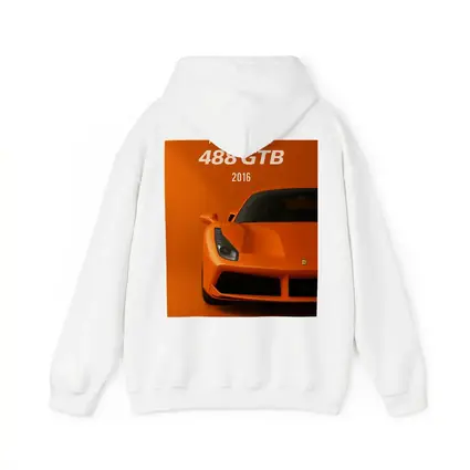Ferrari 488 GTB Orange Front View Art