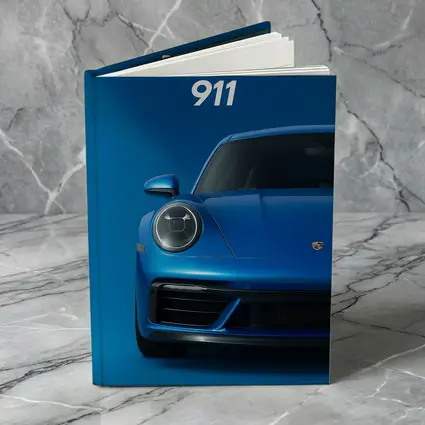 Porsche 911 Blue Front View Art