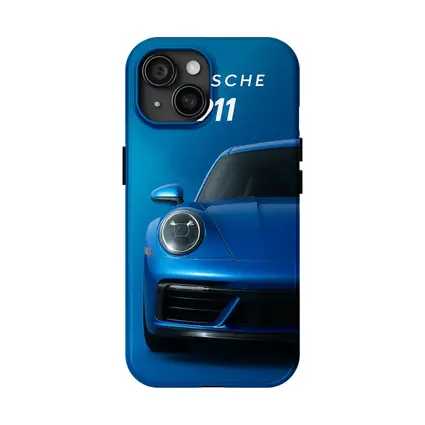Porsche 911 Blue Front View Art