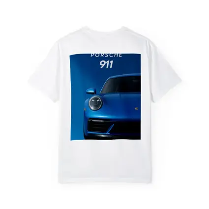 Porsche 911 Blue Front View Art