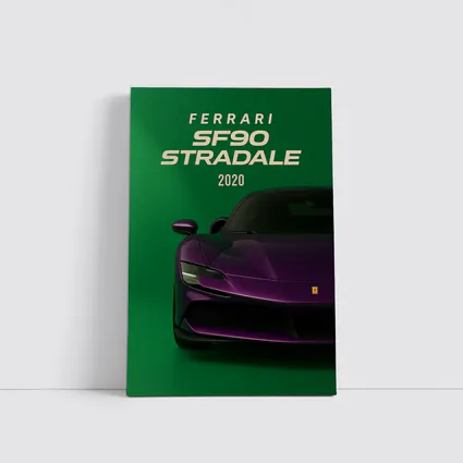 Ferrari SF90 Stradale Purple Green Background