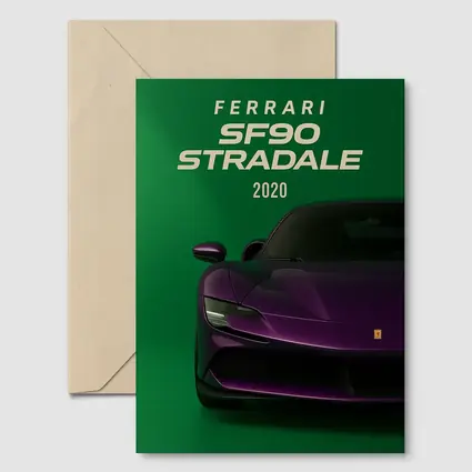 Ferrari SF90 Stradale Purple Green Background
