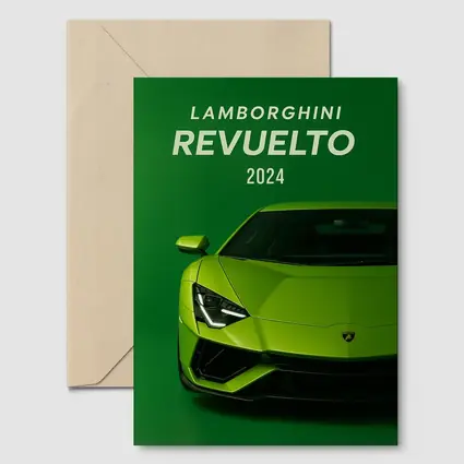 Lamborghini Revuelto Green Supercar Front View
