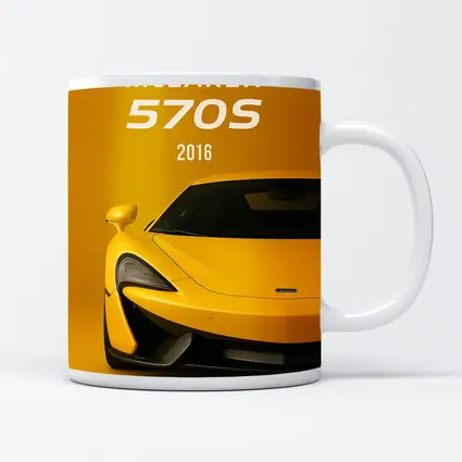 McLaren 570S 2016 Yellow Supercar Front View