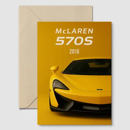 McLaren 570S 2016 Yellow Supercar Front View
