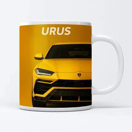 Lamborghini Urus Yellow Front View Art