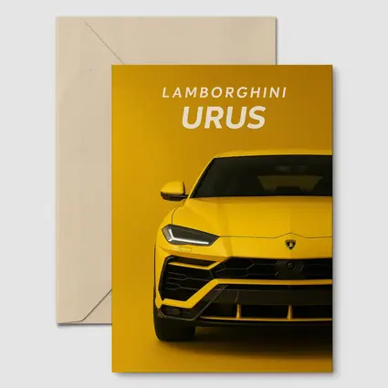 Lamborghini Urus Yellow Front View Art