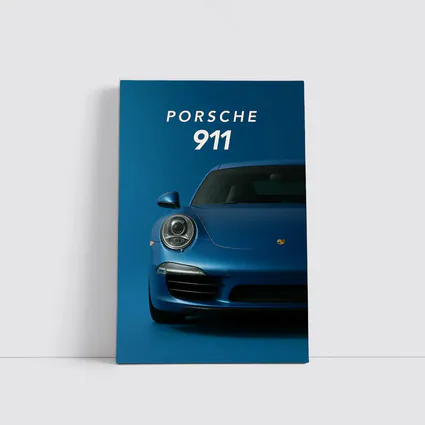 Porsche 911 Blue Studio Front View