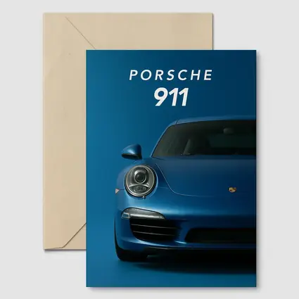 Porsche 911 Blue Studio Front View