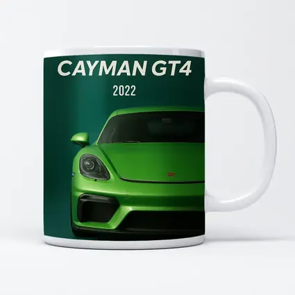 Porsche Cayman GT4 Green Front View