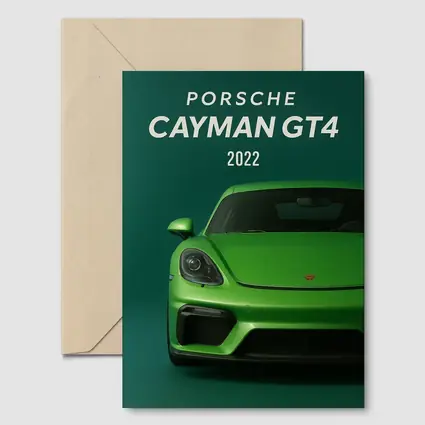 Porsche Cayman GT4 Green Front View
