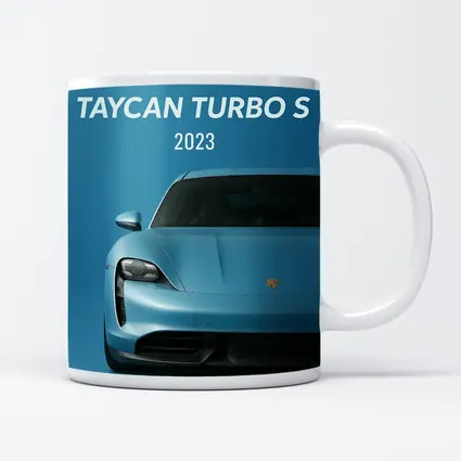 Porsche Taycan Turbo S Blue Front View