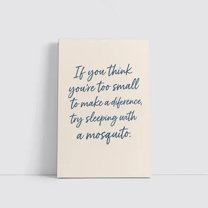 Mosquito Quote Script Art Beige Background