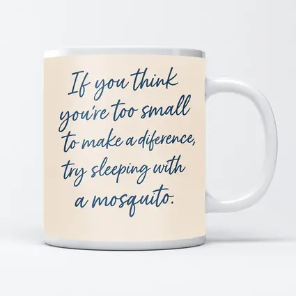 Mosquito Quote Script Art Beige Background
