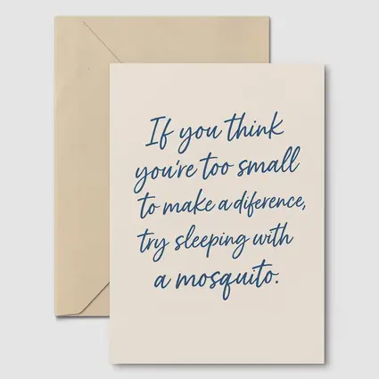 Mosquito Quote Script Art Beige Background