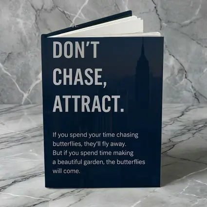 Don't Chase Attract Mindset Quote Dark City